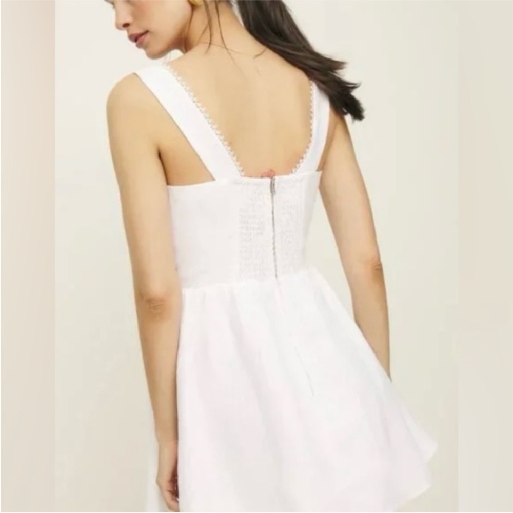 Reformation White Square-Neck Mini Dress - Picture 3 of 7